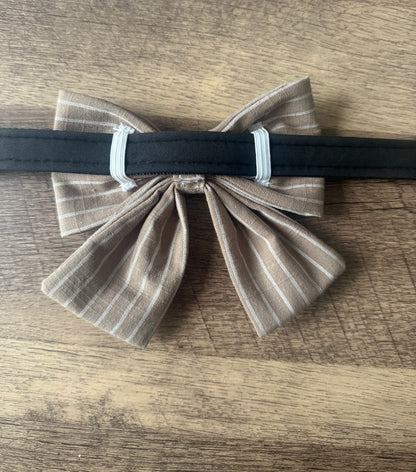 Stripy Brown Bow