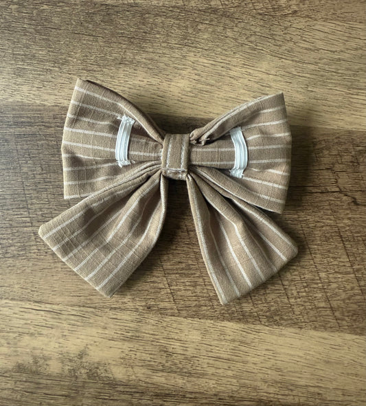 Stripy Brown Bow
